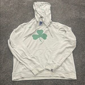 Nike Gray Hoodie with Green Celtics Clover